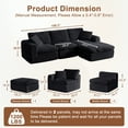 thumbnail image 3 of 108" Cloud Couch for Living Room, Modular Sectional Sofa with Plush Corduroy L Shaped Comfy Upholstered Couches with Deep Seat, No Assembly Required, Black, 3 of 9