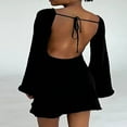 thumbnail image 3 of Fashionable Long Sleeve Mini Dress with Backless Design for Women, 3 of 4
