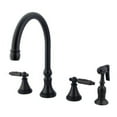 thumbnail image 3 of Kingston Brass KS2798GLBS  Governor 8\" Deck Mount Kitchen Faucet with Brass Sprayer, 3 of 4