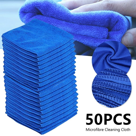 Microfiber Cleaning Cloths - Blue Lint-Free Towels for House, Car, and Window Cleaning, Super Absorbent and Reusable