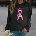 thumbnail image 2 of VKOYWKM Breast Cancer Awareness Shirts Women Breast Cancer Pink Ribbon T-Shirt Long Sleeve Crew Neck Breast Cancer Tops Fall Cancer Survivor Shirt, 2 of 5