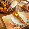 thumbnail image 6 of Fall Placemats Set of 4 Pumpkin Gnome Place Mats Thanksgiving Placemat Berry Orange Fallen Maple Leaves Table Mats for Dining Kitchen Table Holiday Dinner Party Home Fall Decorations 13x19 Inch, 6 of 8