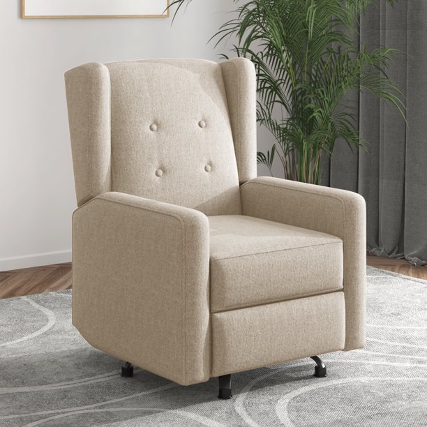 Mjkone Swivel Glider Push Back Recliner,Single Adjustable Reclining