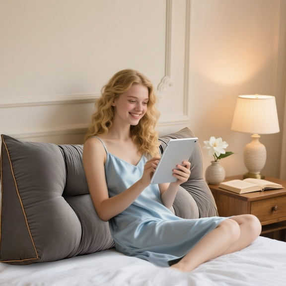 EcoNest Dorm Triangular Headboard Bolster Pillow White Headboard Twin Body Pillow Large Pillow Headboard Back Pillow For Sitting In Bed 80x45cm