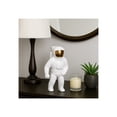 thumbnail image 3 of Ceramic Astronaut Statue Figurine for Home Decor - Decorative Sculpture for Bathroom, Office, and Living Room - Modern Ornaments for Shelf, Desk, and Coffee Table Accent - 11", White, 3 of 15