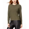 thumbnail image 1 of bar III Womens Chiffon Trimmed Knit Sweater, Green, Large, 1 of 4