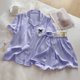 thumbnail image 3 of Conjunto de Pijama de 2 piezas con corazones de encaje para mujer, ropa de dormir de manga corta, estilo coreano, para estar en casa, Verano, 3 of 4