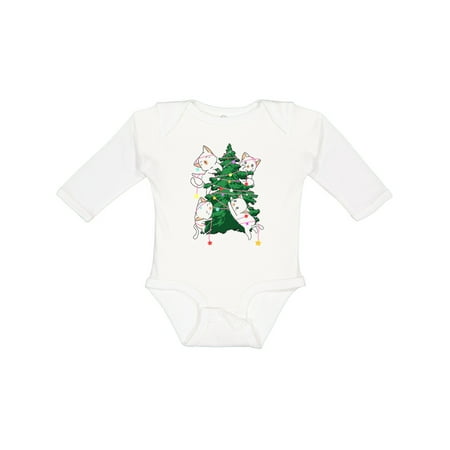 

Inktastic Kawaii Cats Christmas Tree Gift Baby Boy or Baby Girl Long Sleeve Bodysuit