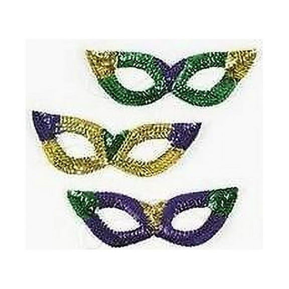 Sequin Mardi Gras Masks - Party Wear - 12 Pieces