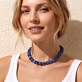 thumbnail image 4 of APSVO 18K Gold Plated Blue Chunky Beaded Necklace for Women Boho Chocker Chain Fashion Accessories Prom Wedding Birthday Christmas Jewelry Gifts Mom Girlfriend Stocking Stuffers Adults Wife Teen Her, 4 of 7
