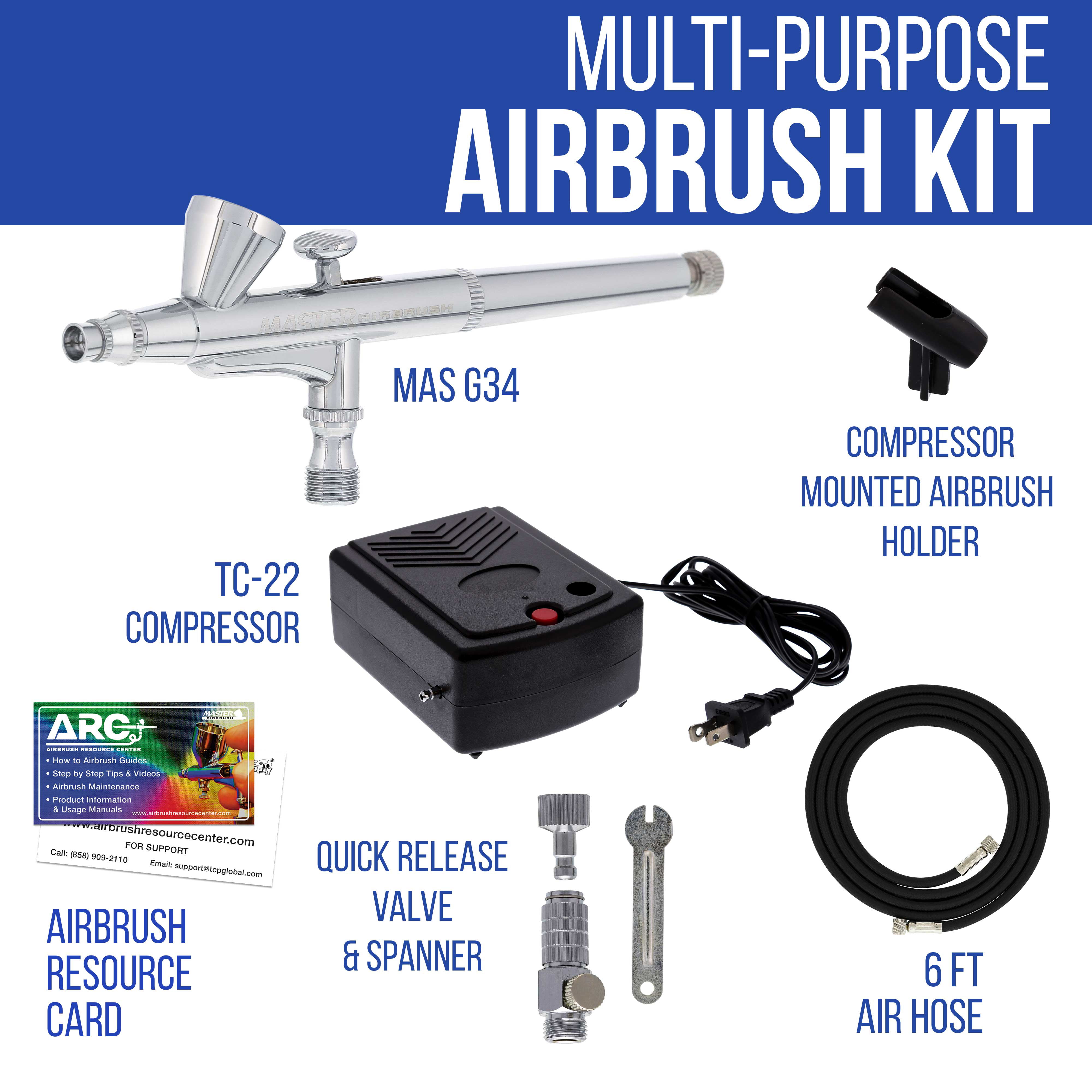 Pistol Trigger Dual-Action Gravity Feed Airbrush Kit with Air Compressor  with Air Tank, Bundle - Harris Teeter