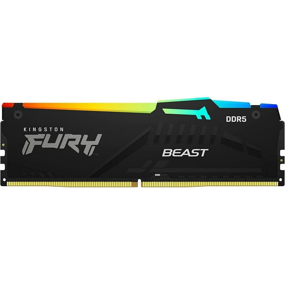 Kingston Fury Beast DDR5 RGB 16GB 5600MT/s DDR5 CL40 DIMM Desktop Gaming Memory Single Module (KF556C40BBA-16)