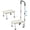 White, variant on SAFH Metal Step Stool with Handle for Elderly, 8 inch Anti-Skid Platform, Lightweight and Easy Assembly, Supports 350 Pounds