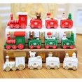 thumbnail image 3 of Decoración de tren de madera de Navidad de cuatro etapas, decoración de juguete de tren de Navidad de madera de Navidad decoración de ventana de regalo de dibujos animados para niños Zhivalor FLD-3572, 3 of 3