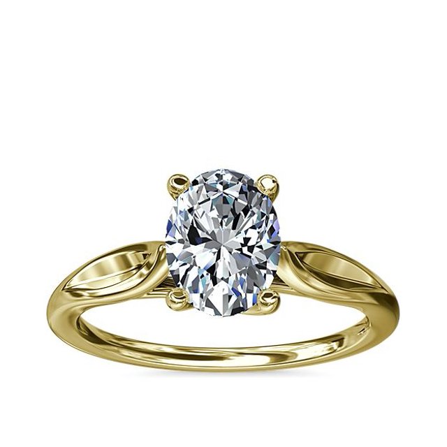 1.00 Carat Excellent Oval Shape Genuine Diamond Latest Design Solitaire Engagement Ring for Ladies Solid 18K Yellow Gold Size 7.5
