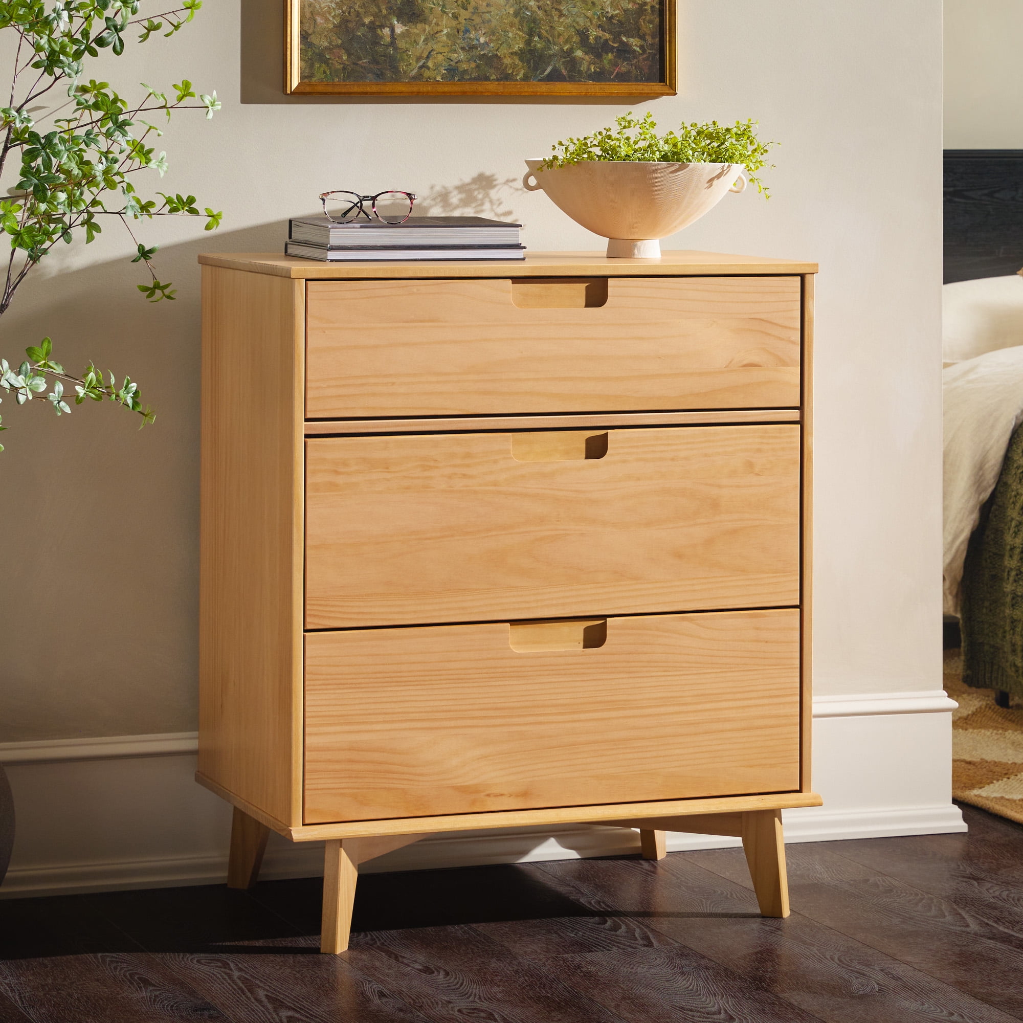 Walker Edison Sonoma 3-Drawer Solid Wood Walnut Dresser