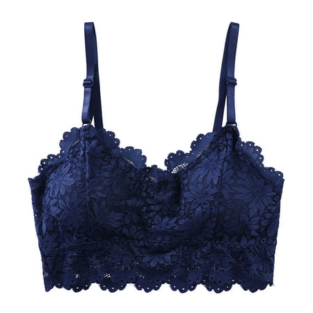 

PAXLYH Fashion Woman s Lace Beauty Back Solid Strap Wrap Hollow Out Bra Underwear