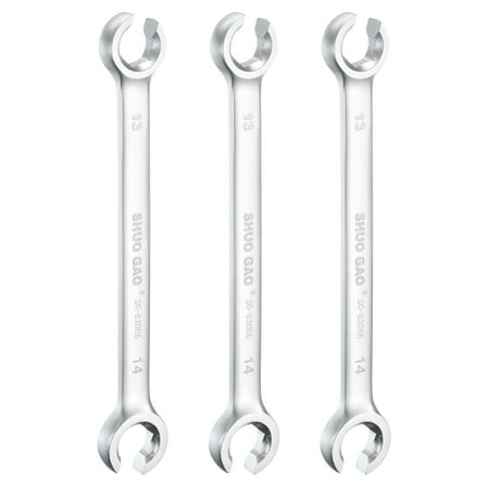 3pcs Flare Nut Metric Wrench 13mm x 14mm High Carbon Steel Nickel Plating
