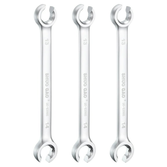 3pcs Flare Nut Metric Wrench 13mm x 14mm High Carbon Steel Nickel Plating