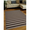 thumbnail image 1 of 6 ft. 7 in. x 9 ft. 10 in. Hand Woven Flat Weave Kilim Wool Contemporary Rectangle Area Rug, Cream & Brown, 1 of 1
