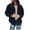 Navy, variant on ZHOUCHANKIDS Women's Corduroy Loose Jacket Vintage Raglan Sleeve Casual Coat Hooded Windbreaker Navy L