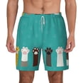 thumbnail image 2 of Picia Cute Cat Paw And Dog pattern Mens Swim Trunks with Compression Liner Stretch Beach Shorts Quick Dry with Zipper Pockets No-Chafing Board Shorts-XX-Large, 2 of 9
