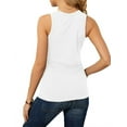 thumbnail image 5 of TEMOFON Women Summer Tank Round Neck Sleeveless Shirts Casual Loose Fit Tshirts Trendy Going Out Tank Tops Solid Color White Size XL, 5 of 5