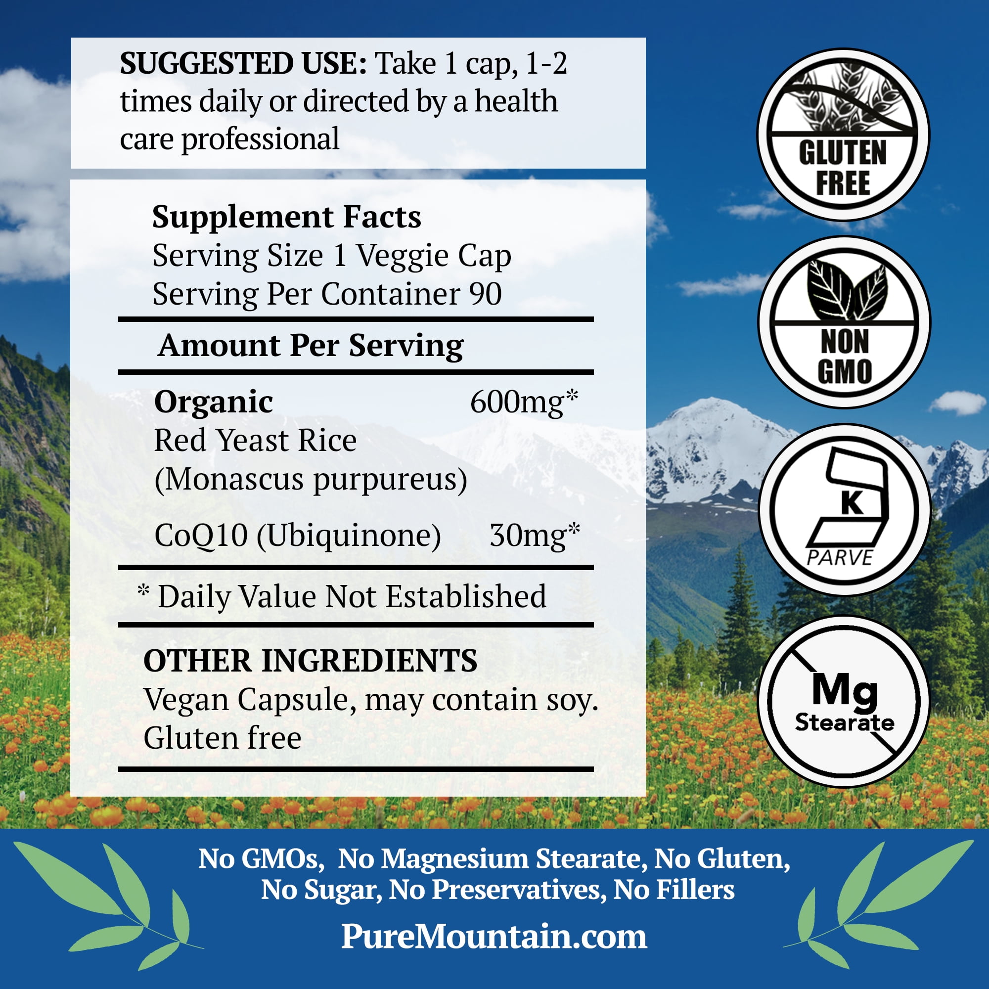 Red Yeast Rice with CoQ10 Capsules Kosher Vegan Capsules Now with 600mg Organic Red Rice Yeast Plus Co Q10