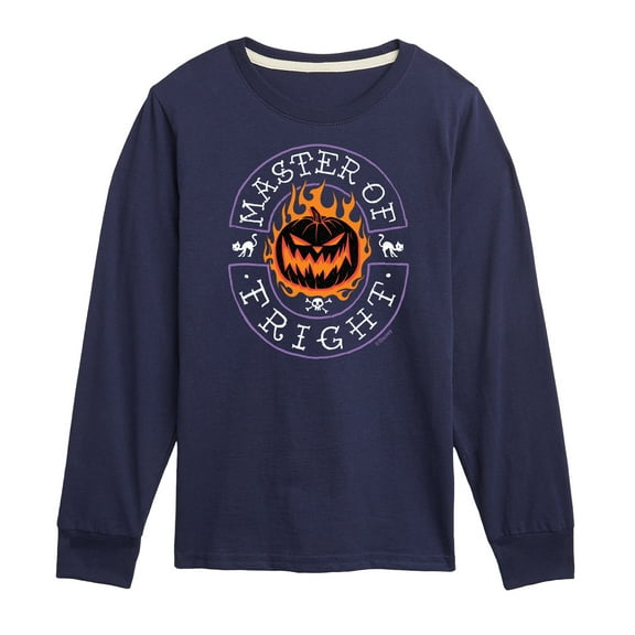 Disney - The Nightmare Before Christmas - Flamed Pumpkin Master Fright - Toddler & Youth Long Sleeve Graphic T-Shirt