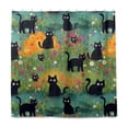 thumbnail image 2 of Yayeee Shower Curtain with Hooks 72"x72" Waterproof Fabric Bathroom Hanging Decor, Floral Black Cats Pattern, 2 of 5