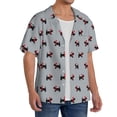 thumbnail image 2 of Balery Polka Dot Christmas Dog Camisa Casual de Manga Corta con Botones para Hombre, Texturizada, Estilo Cubano, para Playa, Verano-Small, 2 of 5