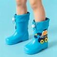 thumbnail image 5 of XUNKUSGA Toddler Boys Girls Rain Boots Kids Cute Cartoon Pattern Waterproof Rain Shoes with Adjustable Drawstring Non-Slip Lightweight Mud Boots for Boys Girls, 5 of 9