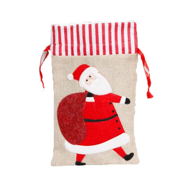 Mchoice Santa Claus Christmas Candy Bag, Wine Christmas Stocking Bottle Gift Bag Xmas Ornaments Decor