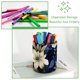 thumbnail image 3 of Organizador de escritorio compacto con portalápices: juego de accesorios de escritorio para estudio de maquillaje y arte, diseño de flores., 3 of 5