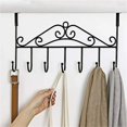 thumbnail image 6 of Tkrady lus -Coated Over The Door Hooks Pack of 1 â Heavy-Duty 7 Hooks for Hanging Towels, Coats, Bags, Jackets, Belts, Hats, Clothes - Ideal for Bathroom, Kitchen, Bedroom (Black), 6 of 6