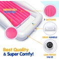 thumbnail image 4 of Sleepah Inflatable Toddler Travel Bed – Inflatable & Portable Air Mattress Set, 12'' (Coral), 4 of 6
