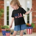 thumbnail image 4 of HAOTAGS Kids 4th of July T-Shirts Graphic Print Unisex Short Sleeve Summer Tops Black Size 7 Years, 4 of 7