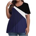 thumbnail image 2 of Otvok Womens Casual V-Neck Solid Plus Size Short Sleeve Tops Blouse T-Shirt 2025, 2 of 6