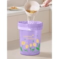 thumbnail image 5 of 200pcs 4 Gallon Trash Bags Drawstring Tear-Free Separated Plastic Can Liner for Bathroom Office Home Bedroom Small Garbage Basket Bags (purple tulip, 200Counts), 5 of 7