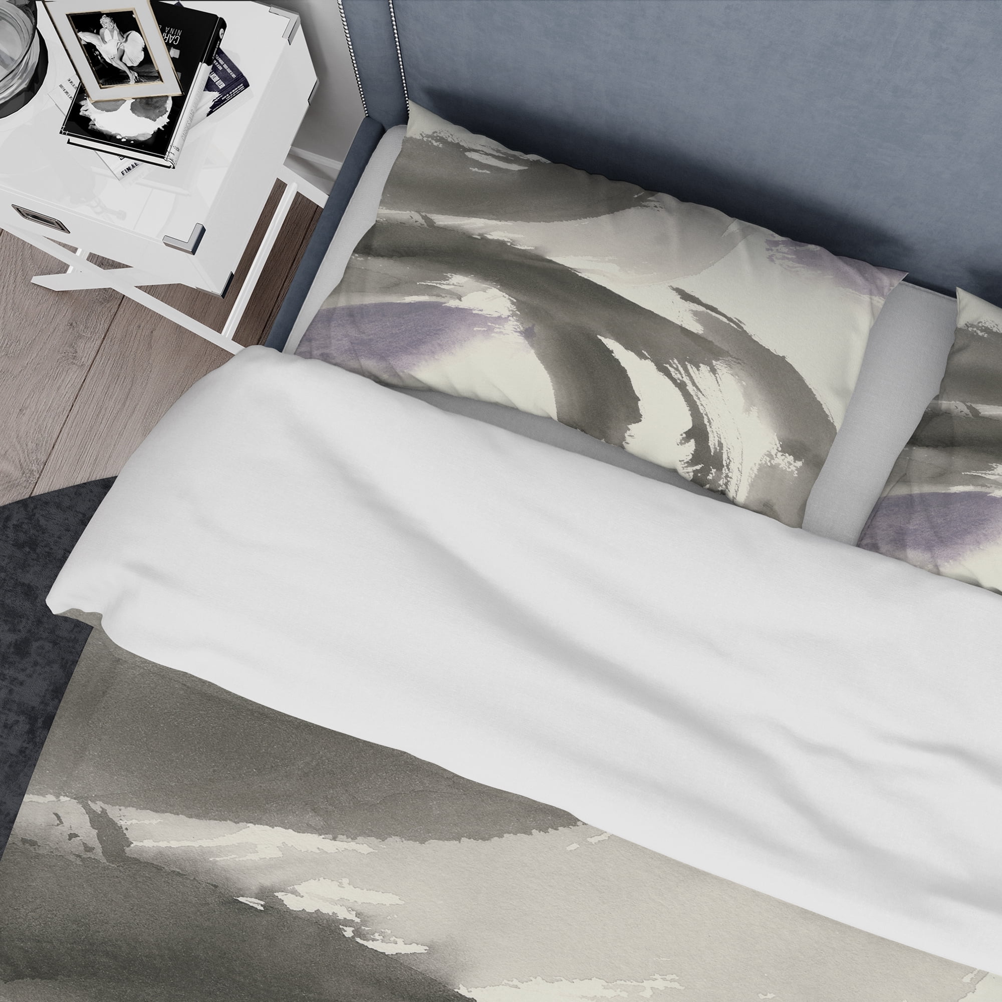 Designart 'minimal geometric Gesture III' Geometric Duvet Cover Set