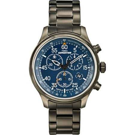 Timex T49939 Expedition Field Chronograph Analog Watch - Gray w/ Blue Dial