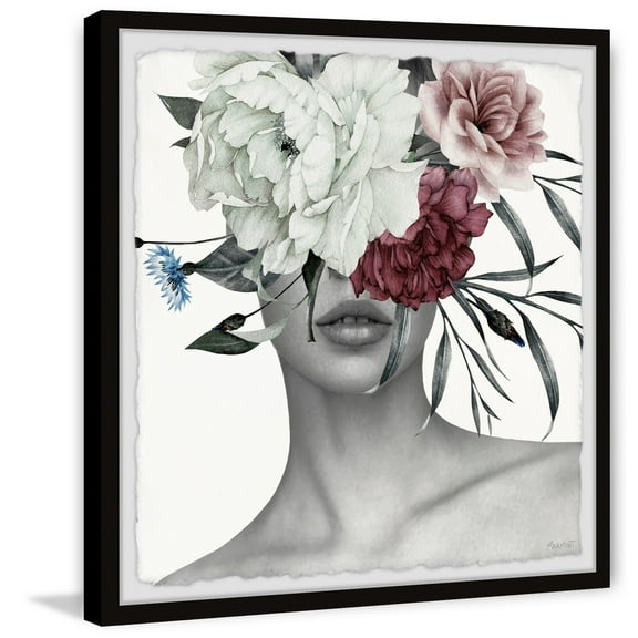 Marmont Hill Trendy Crown Florals Framed Painting Print