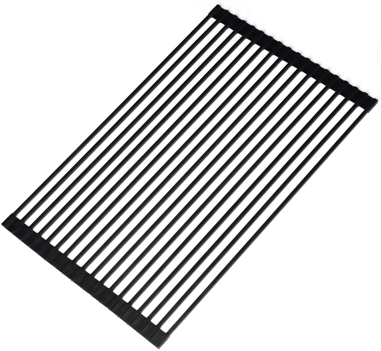 Foldable Dish Drying Rack Multipurpose Silicone Wrapped Metal Steel Square Solid Bars Dishes