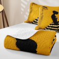 thumbnail image 4 of spefrowx Silhouette Black Woman Quilt Full for Girls Boys, Yellow Striped Dress Full Bedspread Sets, 3-Piece, 4 of 7