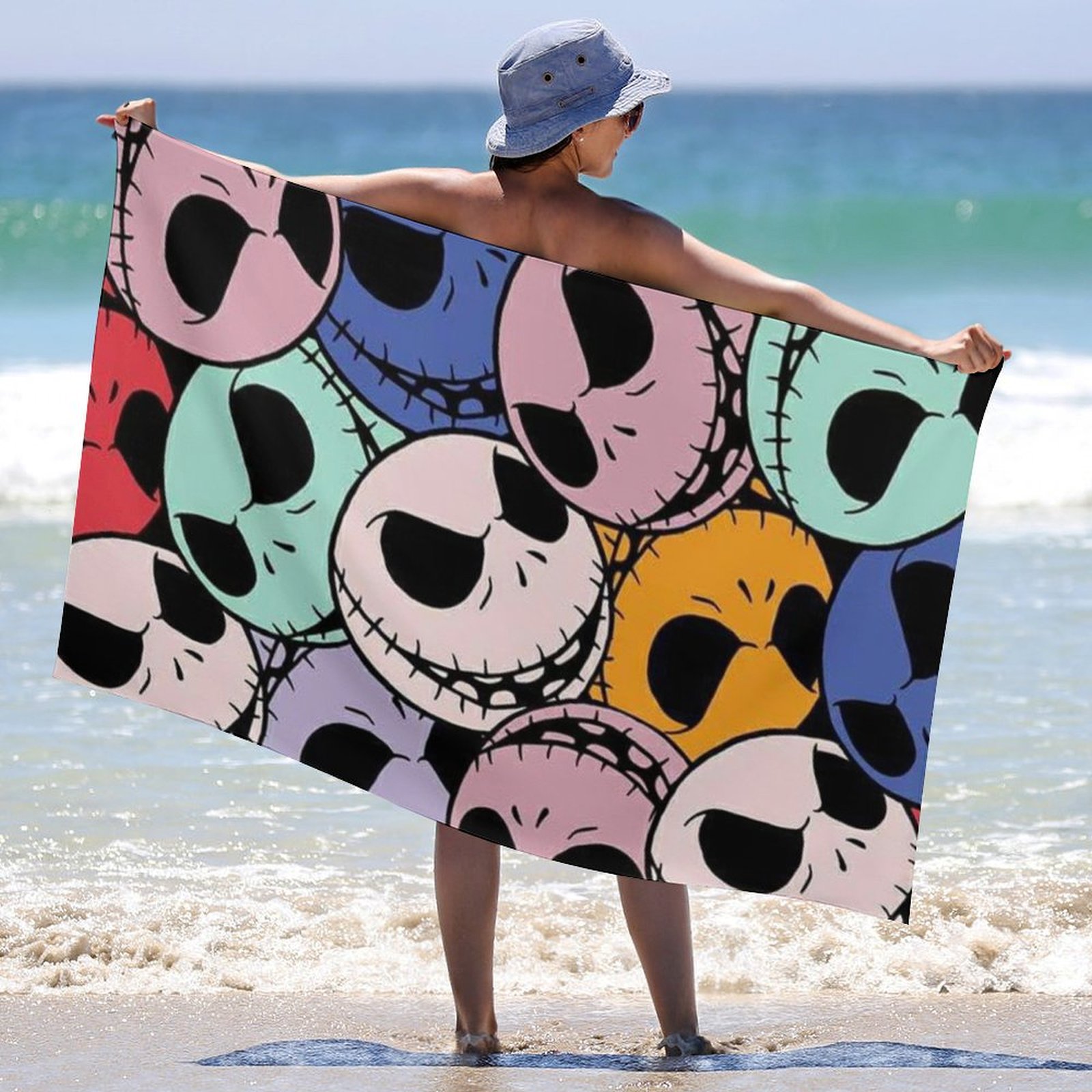 The Nightmare Before Christmas Jack Skellington Handdoek Met Capuchon - 100% Katoen Poncho Strandlaken
