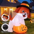 thumbnail image 5 of GOOSH 5.2 FT Tall Thanksgiving Inflatables Dog with Pilgrim Hat,  Cute Puppy Standing on Pumpkin with Pilgrim Hat with Built-in LEDs, Outdoor Thanksgiving Inflatables Clearance for Garden Party Decor, 5 of 7