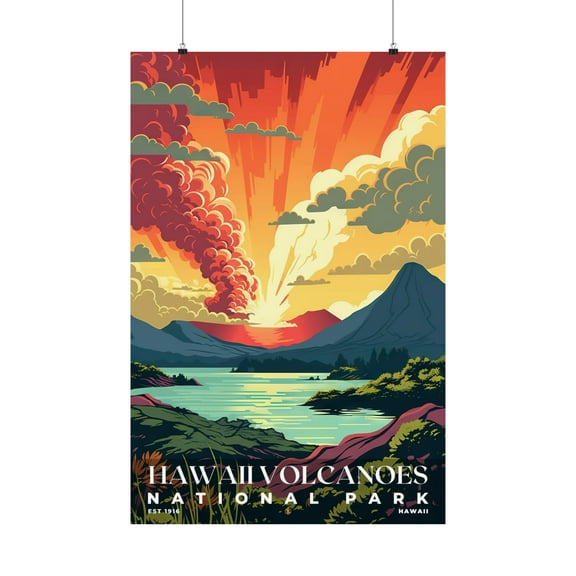 ELNEIT - Hawaii Volcanoes National Park Poster, Unframed Matte Paper, S05