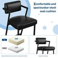 thumbnail image 2 of Set of 2 Upholstered Counter Height Bar Stools with Armrests, Backrest & Footrest – 27" Tall Kitchen Island Chairs with Thick Cushion & Metal Legs, 2 of 8