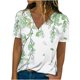 thumbnail image 1 of Camiseta de manga corta suelta con cuello en V y estampado informal a la moda para mujer Pompotops hkajfhjk464347, 1 of 5