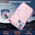 thumbnail image 2 of KOMI Magnetic for iPhone 15 Case, [Compatible with MagSafe] [15FT Military Grade Drop Protection] [2pcs Tempered Glass Screen+Camera Lens Protector] Heavy Duty Shockproof Phone Case, Magnetic Pink, 2 of 4